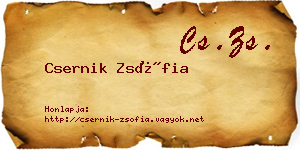 Csernik Zsófia névjegykártya