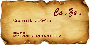 Csernik Zsófia névjegykártya